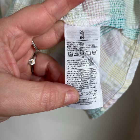 Old Navy Pastel Plaid Puff Sleeve Top Size XL - Picture 6 of 10